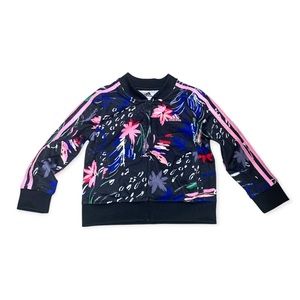 Adidas Toddler  Floral Track Jacket Size 4T full zip